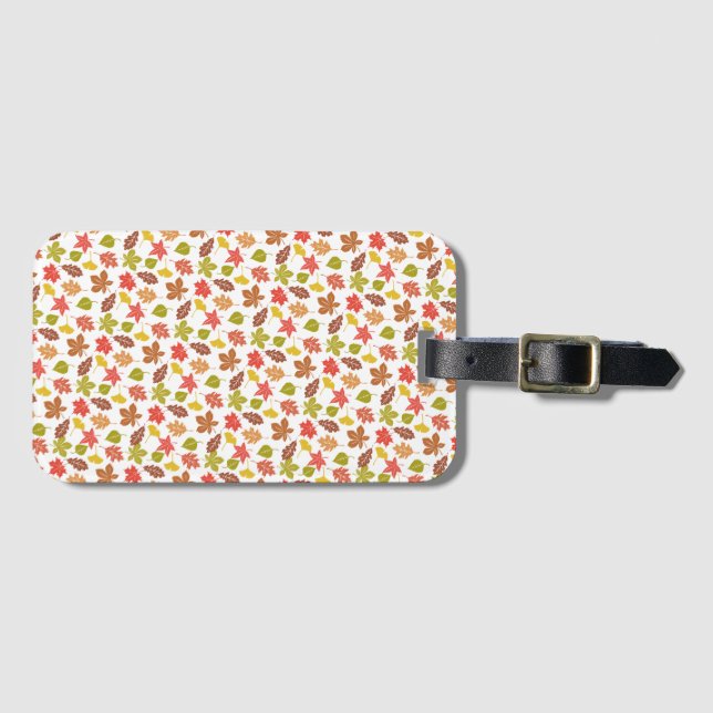Autumn Leaves Colourful Pattern Luggage Tag (Front Horizontal)