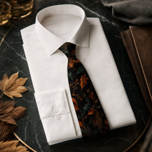 Autumn Leaves Colourful Pattern Tie