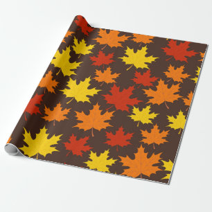 Autumn Leaves Colourful Pattern Wrapping Paper