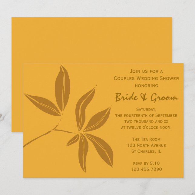 Autumn Leaves Couples Wedding Shower Invitation (Front/Back)