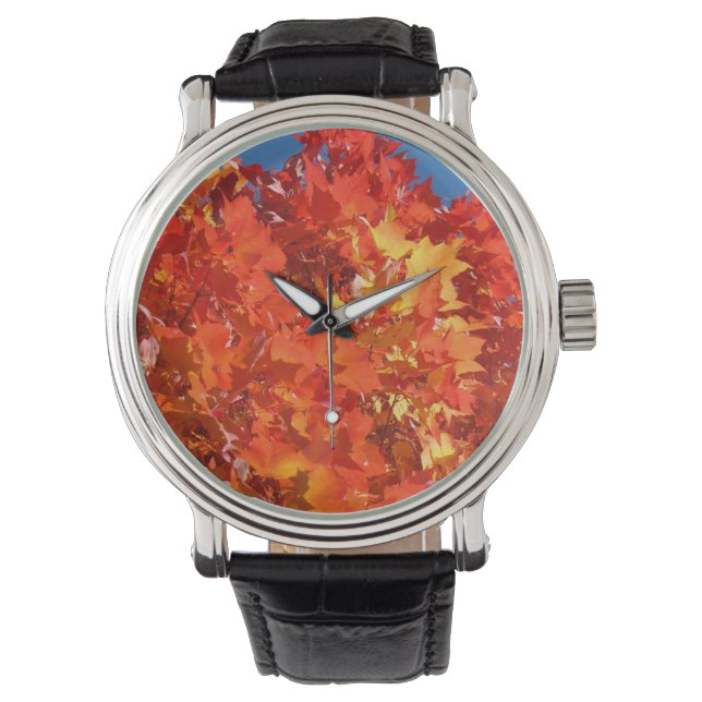 Autumn Leaves custom Watches Holidays Designer (Front)