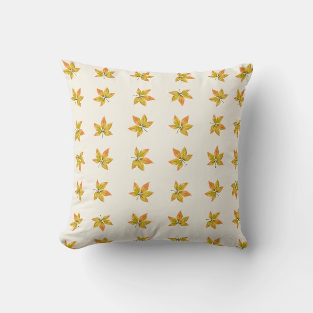 Autumn Leaves Cute Farmhouse Fall Decor Cushion (Front)