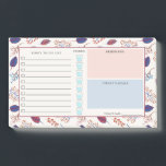 Autumn Leaves - Daily Organiser - Custom Name Post-it Notes<br><div class="desc">Practical and pretty post-it notepad with a to do list and space to write down notes and your daily planning and keep track of your daily water intake. A pattern of autumn leaves,  berries,  and twigs in orange,  blue,  and burgundy.</div>