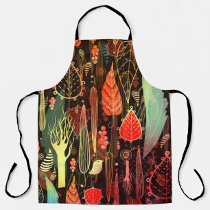 Autumn leaves: dark seamless pattern. apron