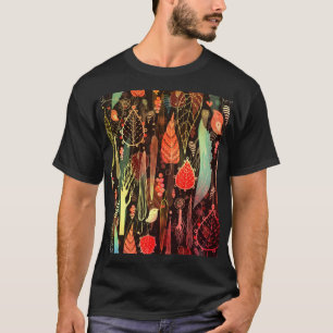 Autumn leaves: dark seamless pattern. T-Shirt