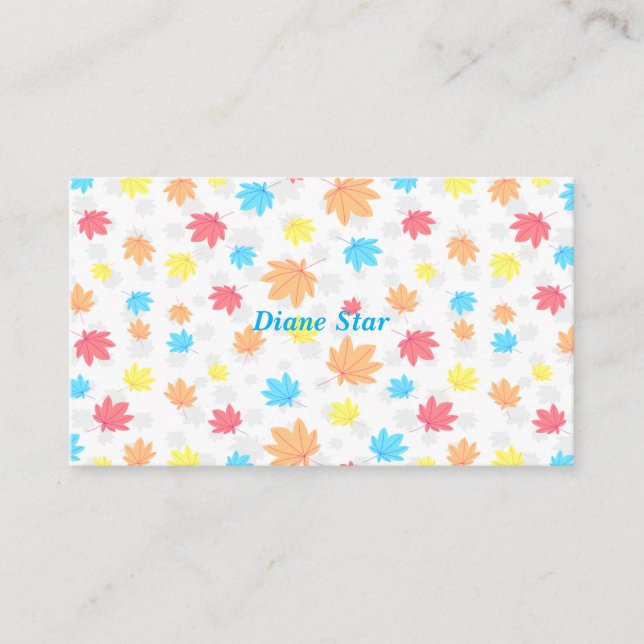 Autumn Leaves Decoration  Business Card (Front)