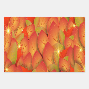 Autumn Leaves detailing - Thanksgiving - fall Wrapping Paper Sheet