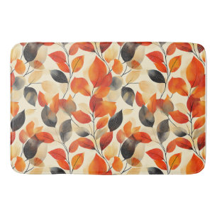 Autumn Leaves Elegance Seamless Pattern Bath Mat