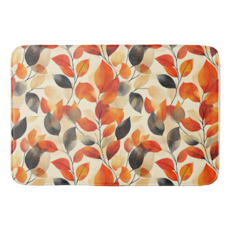 Autumn Leaves Elegance Seamless Pattern Bath Mat