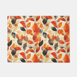 Autumn Leaves Elegance Seamless Pattern Doormat