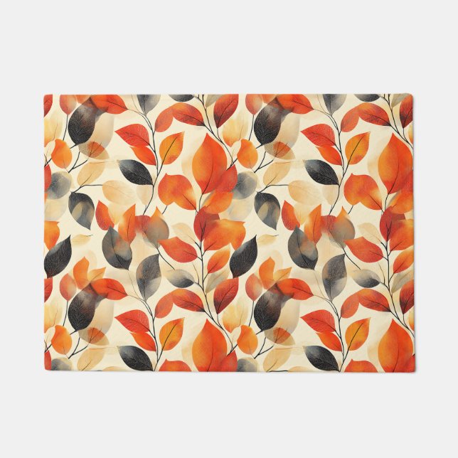 Autumn Leaves Elegance Seamless Pattern Doormat (Front)