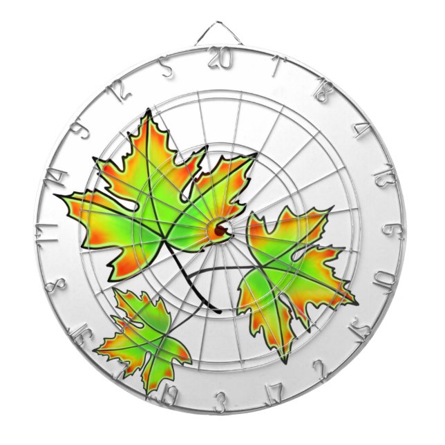 Autumn Leaves elegant fall botanical Dartboard (Front)