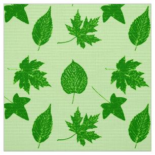Autumn leaves - emerald and lime green fabric