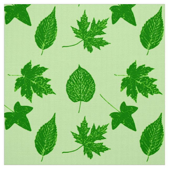 Autumn leaves - emerald and lime green fabric (Swatch)