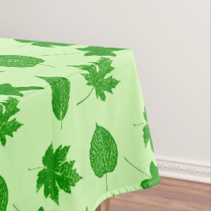 Autumn leaves - emerald and lime green tablecloth