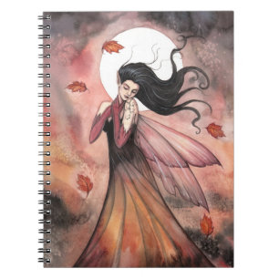 Autumn Leaves Fairy Fantasy Art Notebook