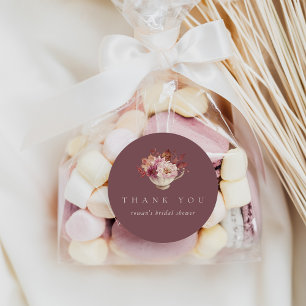 Autumn Leaves Fall Bridal Shower Tea Favour Classic Round Sticker