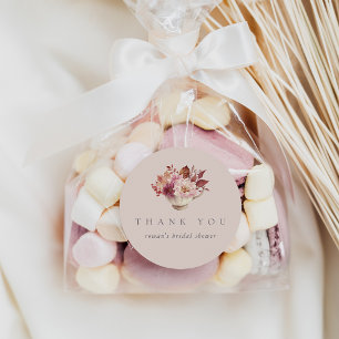 Autumn Leaves Fall Bridal Shower Tea Favour Classic Round Sticker