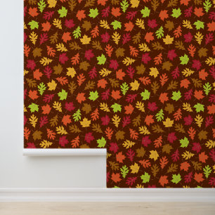 Autumn Leaves Fall Color Cartoon Pattern Wallpaper
