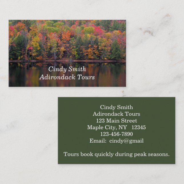 Autumn Leaves Fall Colour Scene Business Card (Front/Back)