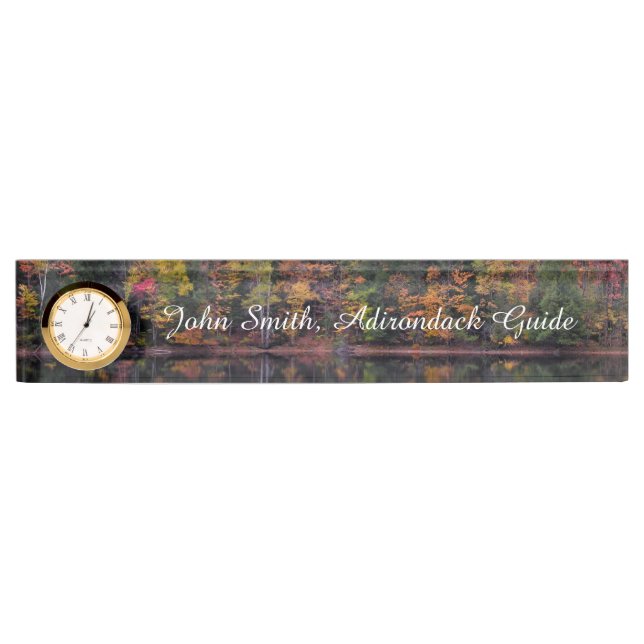 Autumn Leaves Fall Colour Scene Desk Nameplate (Front)