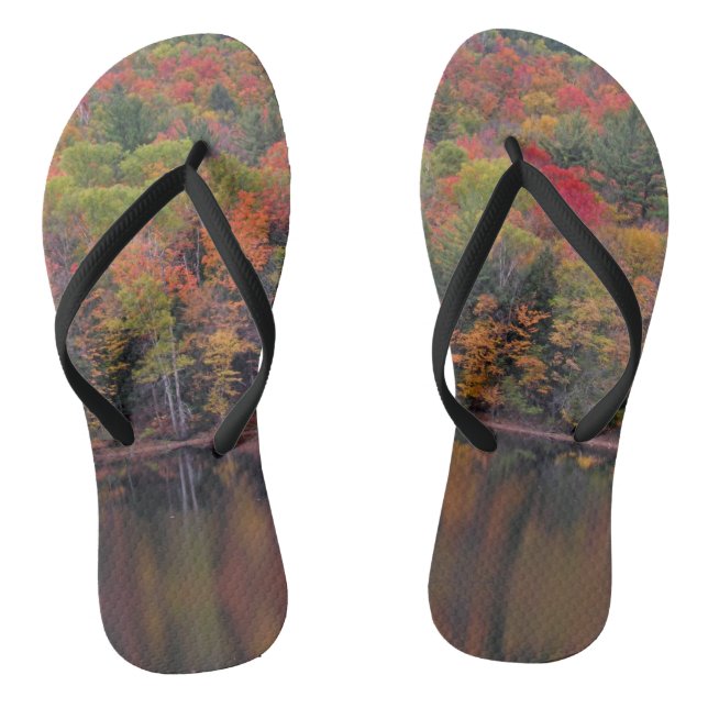 Autumn Leaves Fall Colour Scene Flip Flops (Footbed)