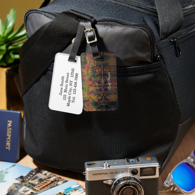 Autumn Leaves Fall Colour Scene Luggage Tag (Front & Back)