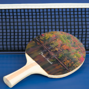 Autumn Leaves Fall Colour Scene Ping Pong Paddle