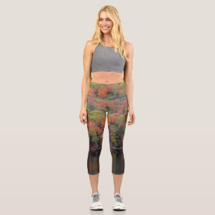 Autumn Leaves Fall Colour Scene Woman's Capris
