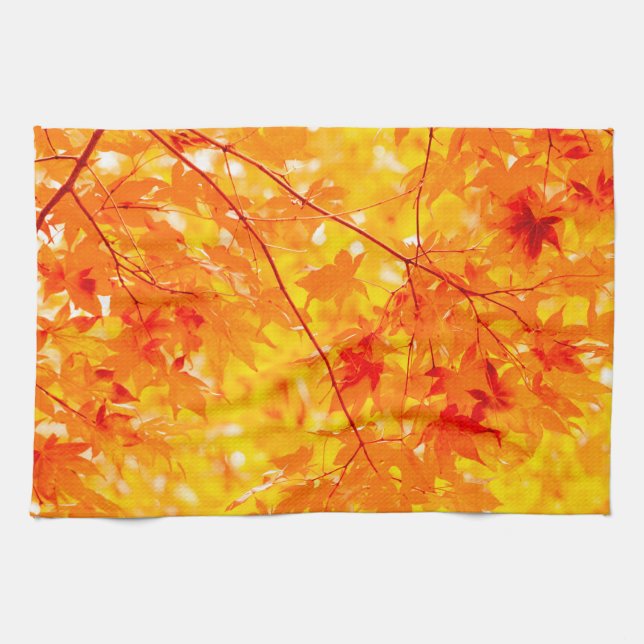 Autumn Leaves Fall Colour Trees Yellow  Tea Towel (Horizontal)