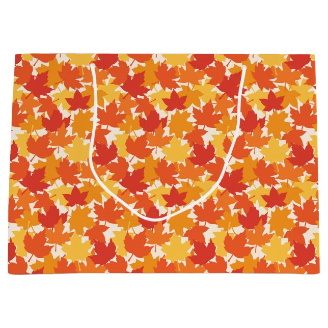 Autumn Leaves Fall Colours Large Gift Bag (Front)