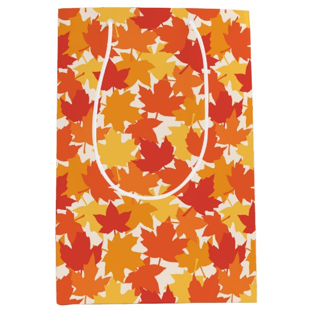 Autumn Leaves Fall Colours Medium Gift Bag (Front)