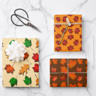 Autumn Leaves Fall Colours Wrapping Paper Sheet