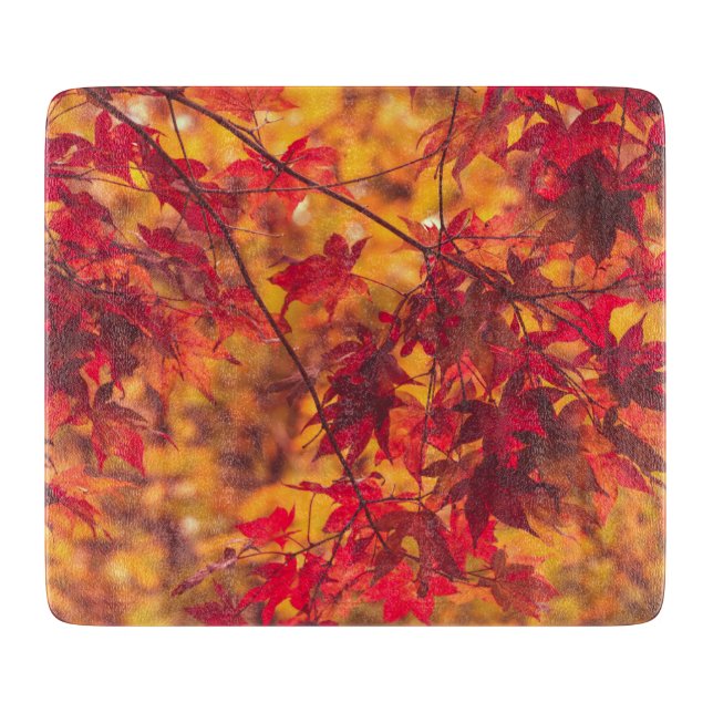 Autumn Leaves Fall Foliage Nature Cutting Board (Front)