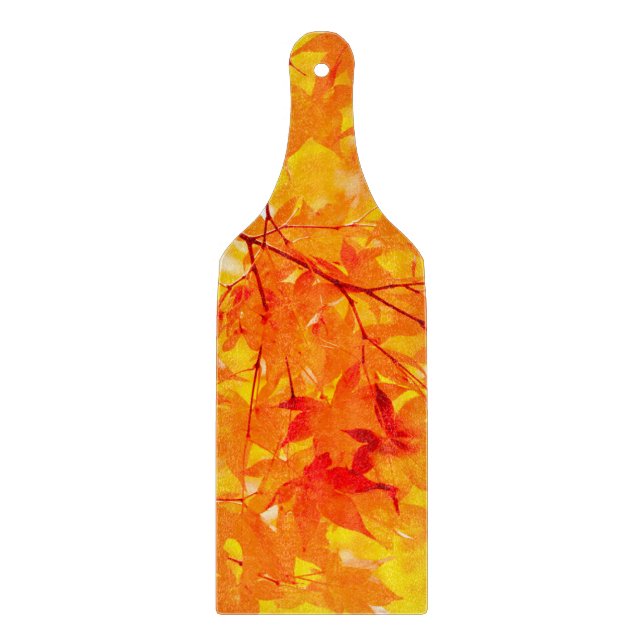 Autumn Leaves Fall Foliage Orange Nature Cutting Board (Front)