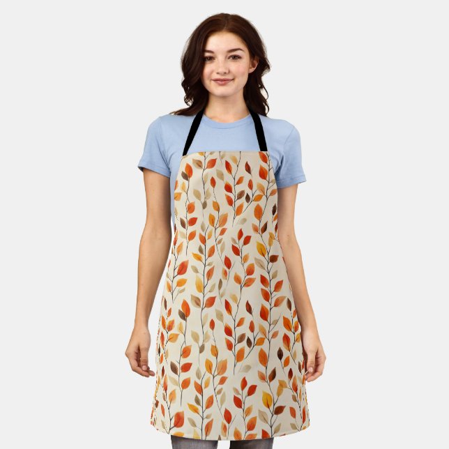 Autumn Leaves Fall Pattern Apron (Worn)