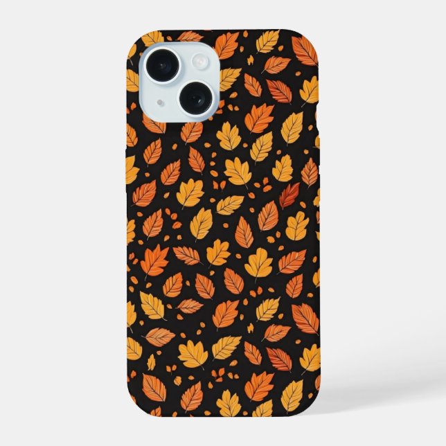 Autumn Leaves Fall Pattern iPhone 15 Case (Back)