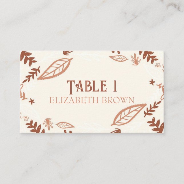 Autumn Leaves Fall Place Cards (Front)