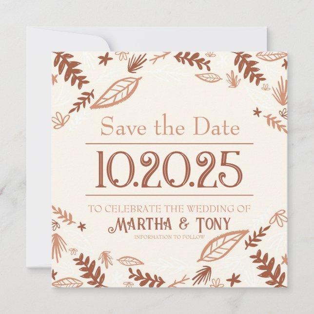 Autumn Leaves Fall Save The Date (Front)