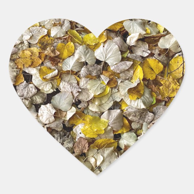 Autumn Leaves Fall Season Tree Leaf Heart Heart Sticker (Front)