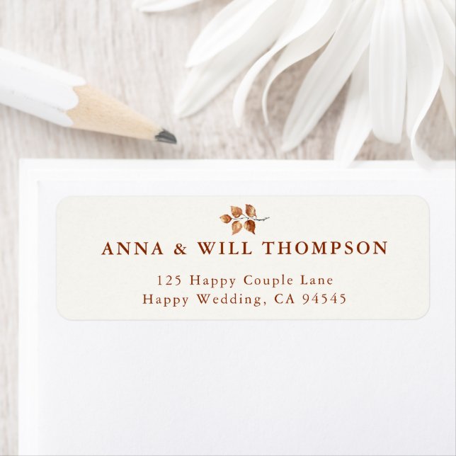 Autumn Leaves Fall Wedding Copper Return Address (Insitu)
