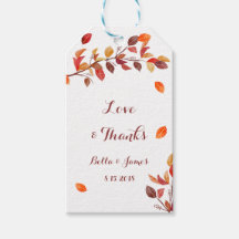 Autumn Leaves Fall Wedding Gift Tags