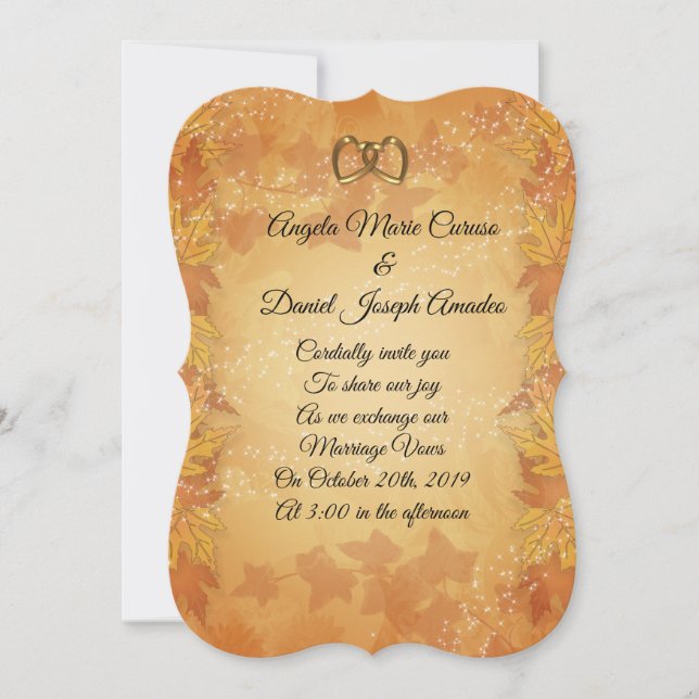 Autumn leaves Fall wedding Invitation (Front)