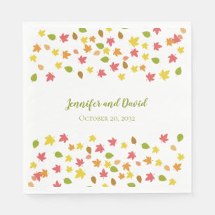 Autumn Leaves Fall Wedding Napkins