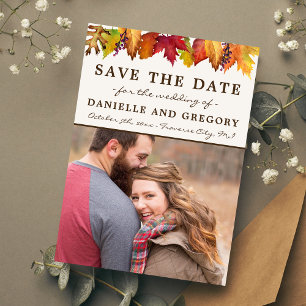 Autumn Leaves Fall Wedding Save The Date