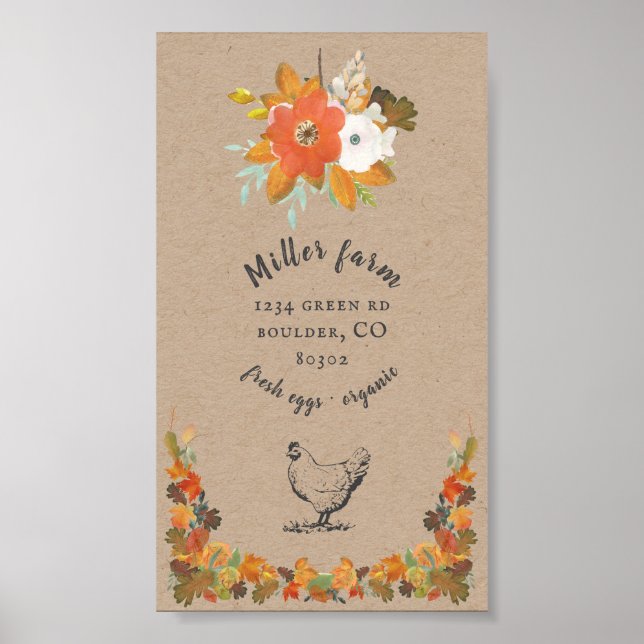 autumn leaves family farm kraft poster (Front)