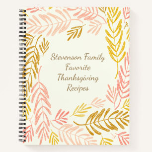 Autumn Leaves Family Name Thanksgiving Recipe Notebook