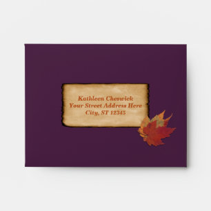 Autumn Leaves, FAUX Burlap A2 Envelope for RSVP