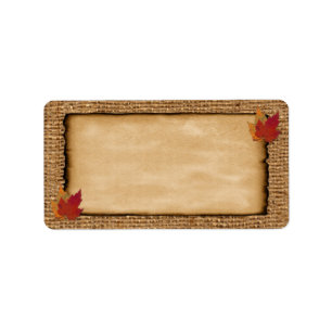 Autumn Leaves, FAUX Burlap Address Labels
