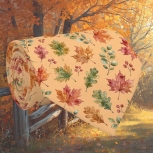 Autumn Leaves Faux Silk Botanical Fall Garden Tie